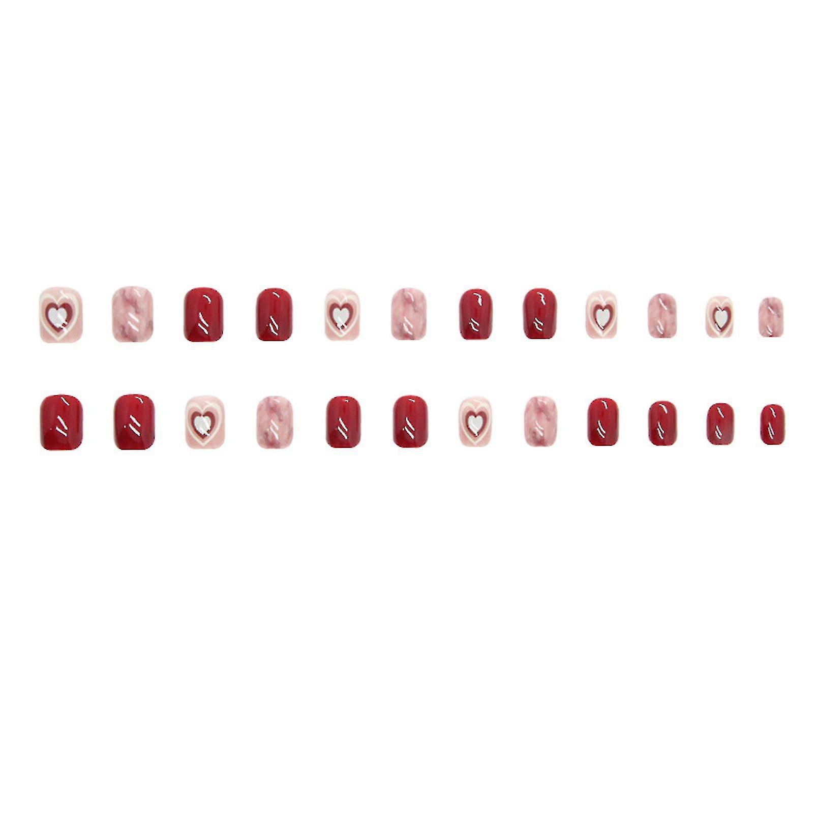 Claret Press On Nails For Women Unique Design Press-on Nails For Daily Students Nail Decoration