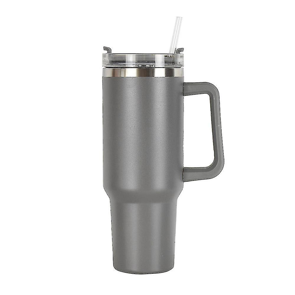 40oz Reusable Vacuum Quencher Tumbler With Straw, Leak Resistant Lid, Insulated Cup, Maintains Cold, Heat, And Ice For Hours