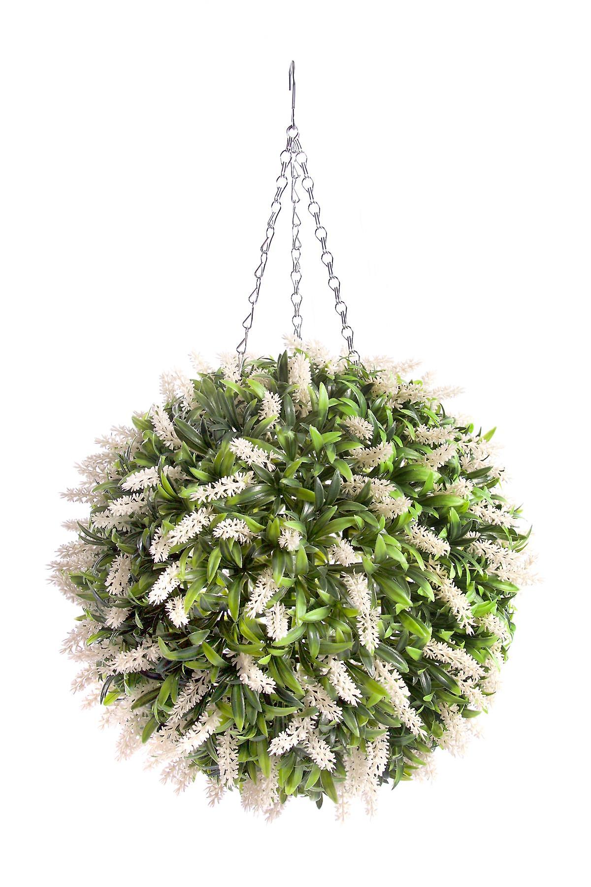 Best Artificial 38cm White Lavender Ball