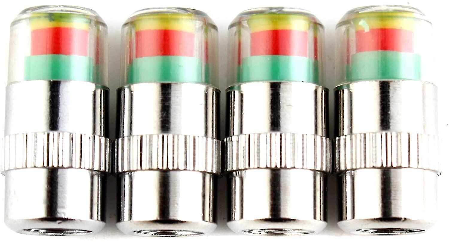 4pcs/set Car Tire Pressure Gau Indicator Alert Moning Indicator Valve Detect Cap Sensor Tire External Tools Accessories| |