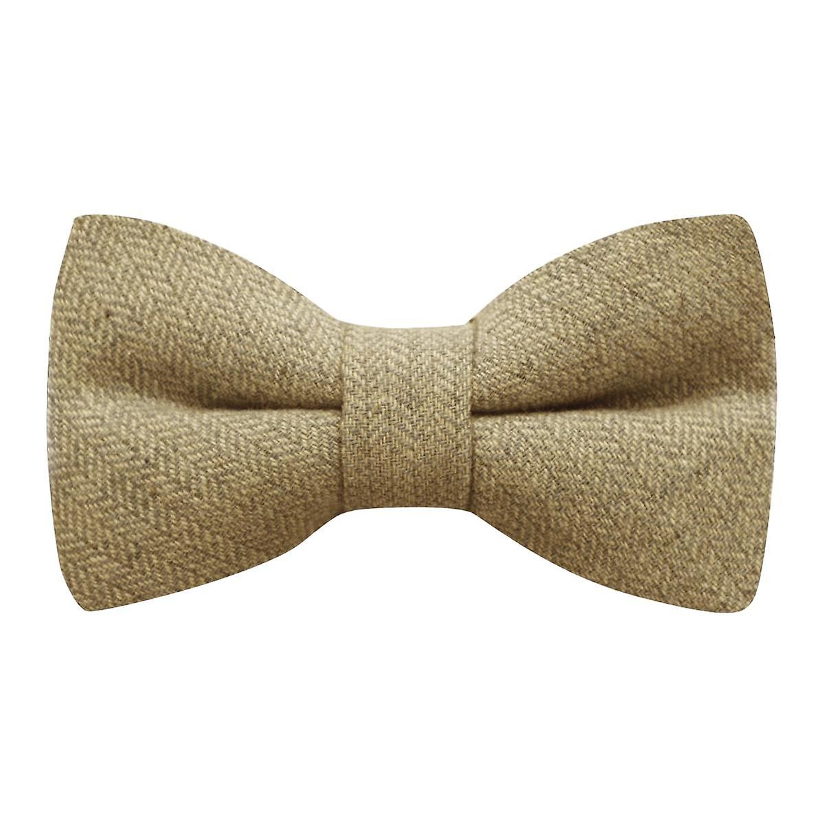Golden Yellow Herringbone Bow Tie