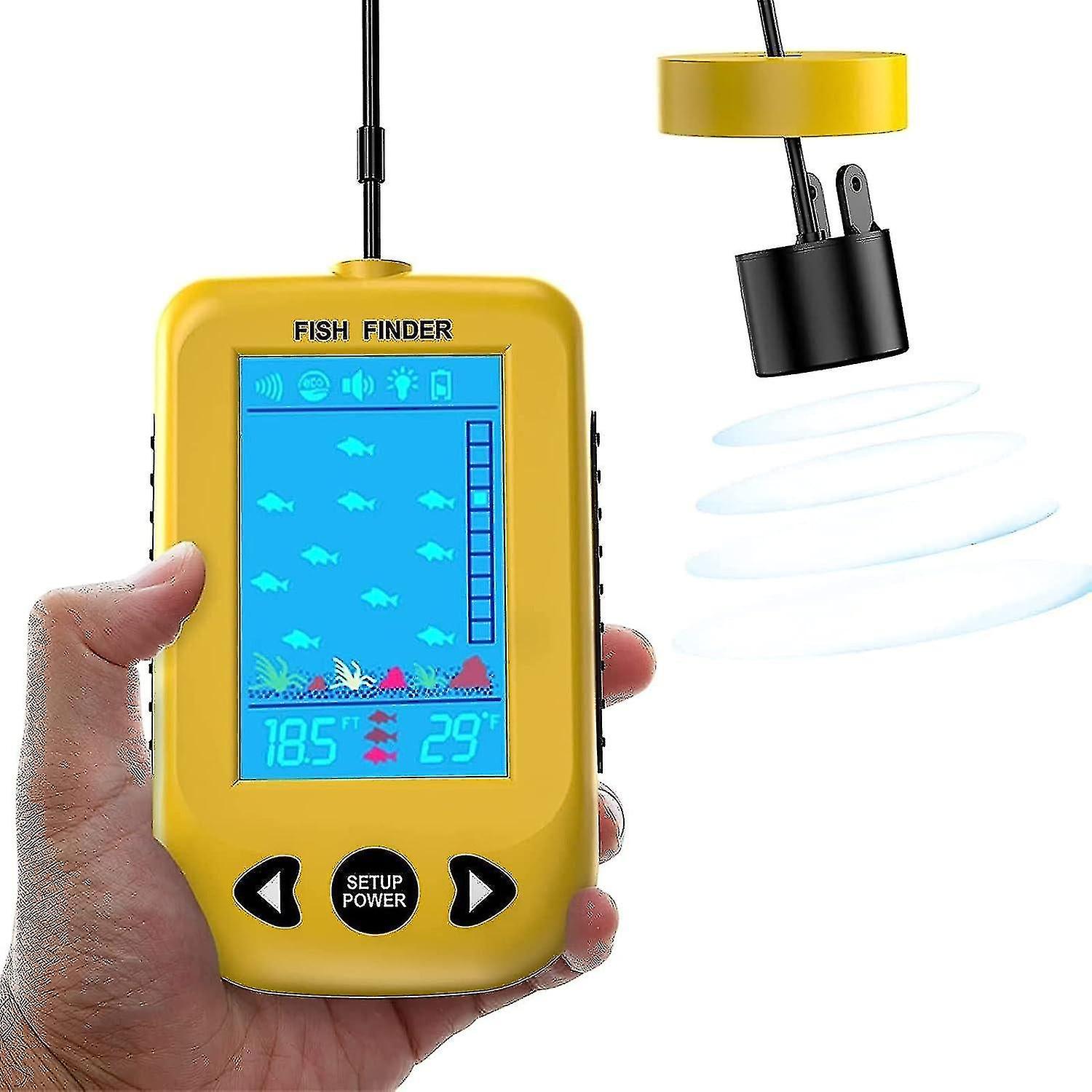 Portable Sonar Fish Finder Fish Depth Transducer Detector For Kayak Boat River Lake Sea