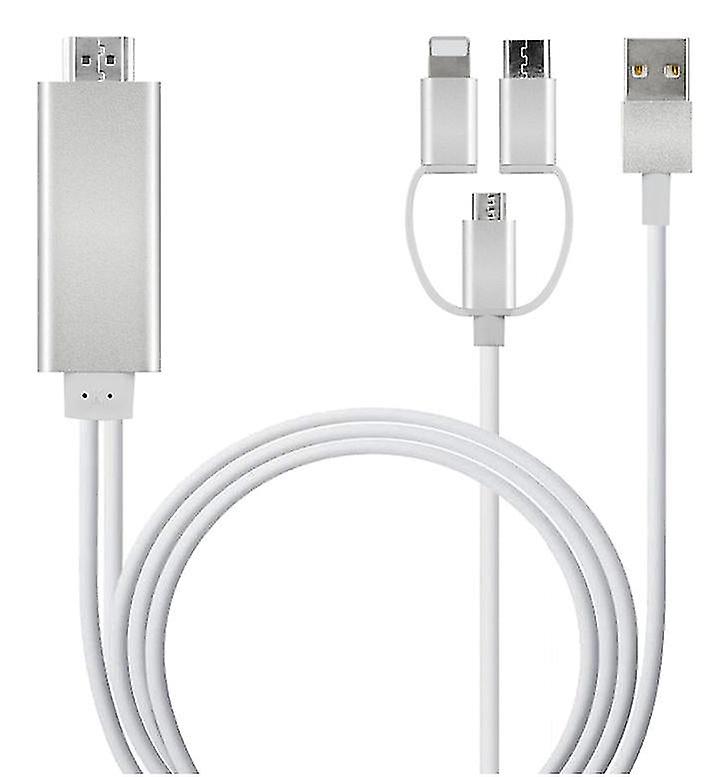 Złoty adaptera USB 3-w-1 USB / micro USB / oświetlenie do hdmi Az18769