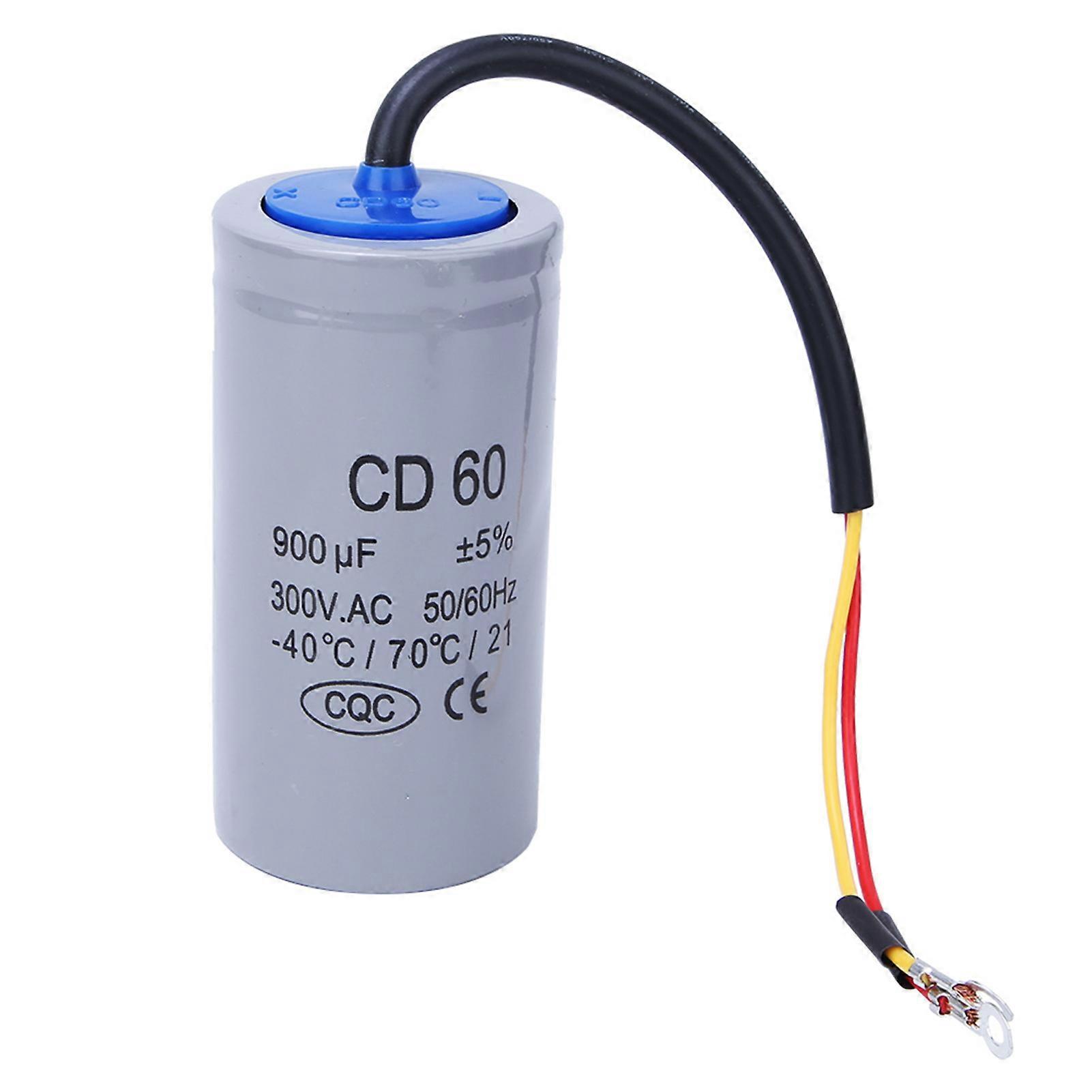Qukaim Motor Run Capacitor CD60 300V AC 900uf Motor Running Starting Capacitor for Air Conditioner Pump, High-Performance Capacitor, Replacement