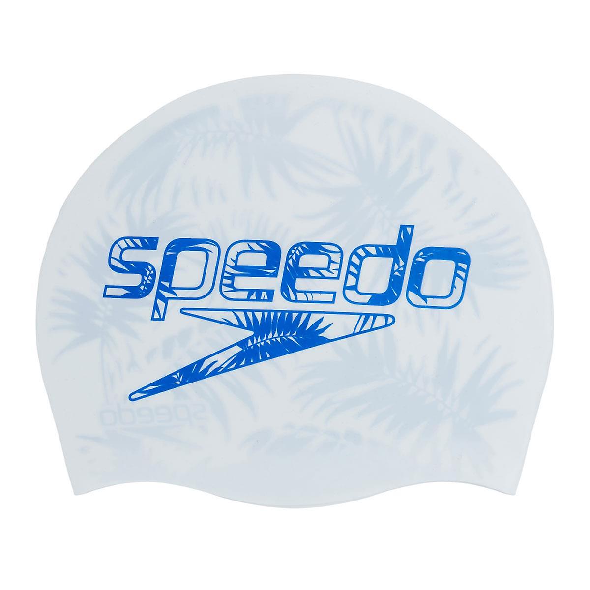 Speedo Junior Reversible Slogan Cap - White/ Beautiful Blue - Girls