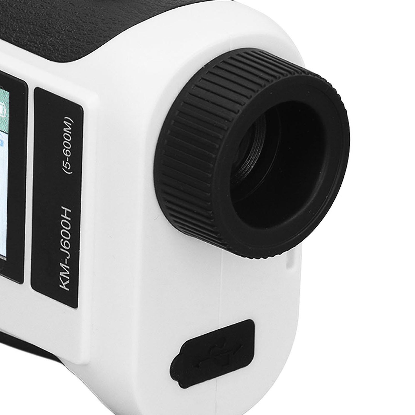 White Laser Golf Rangefinder: 656-Yard Range, 6.5X Zoom, Voice & Touch LCD