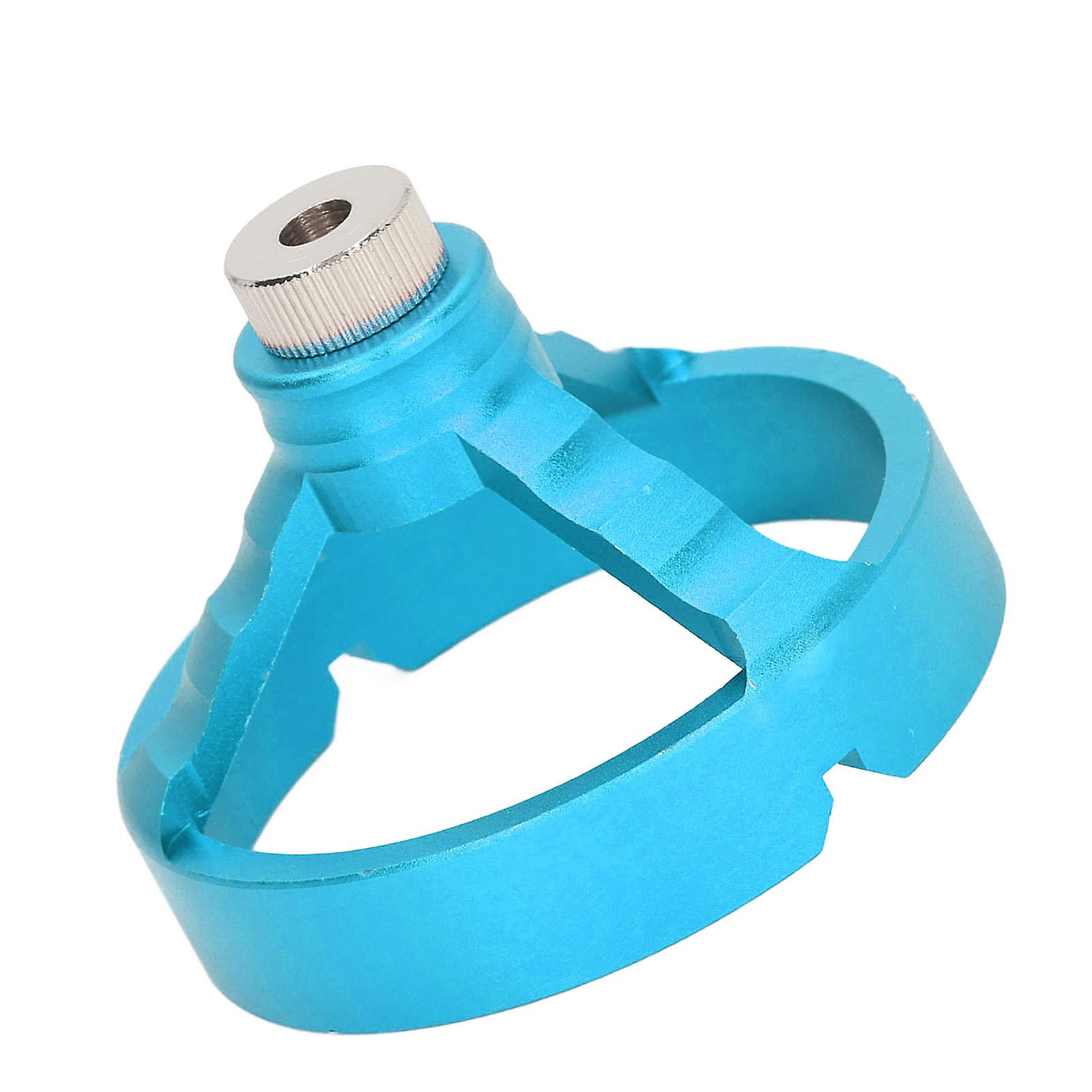 3 in 1 Vertical Hole Punch Locator with 6 Drill Bushings Woodworking Drill Bit Guide Jig Fixture Blue 