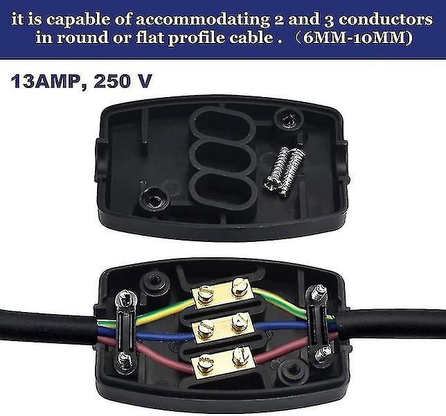 2-Pack Waterproof Polypropylene Junction Box 13A 250V - Convenient