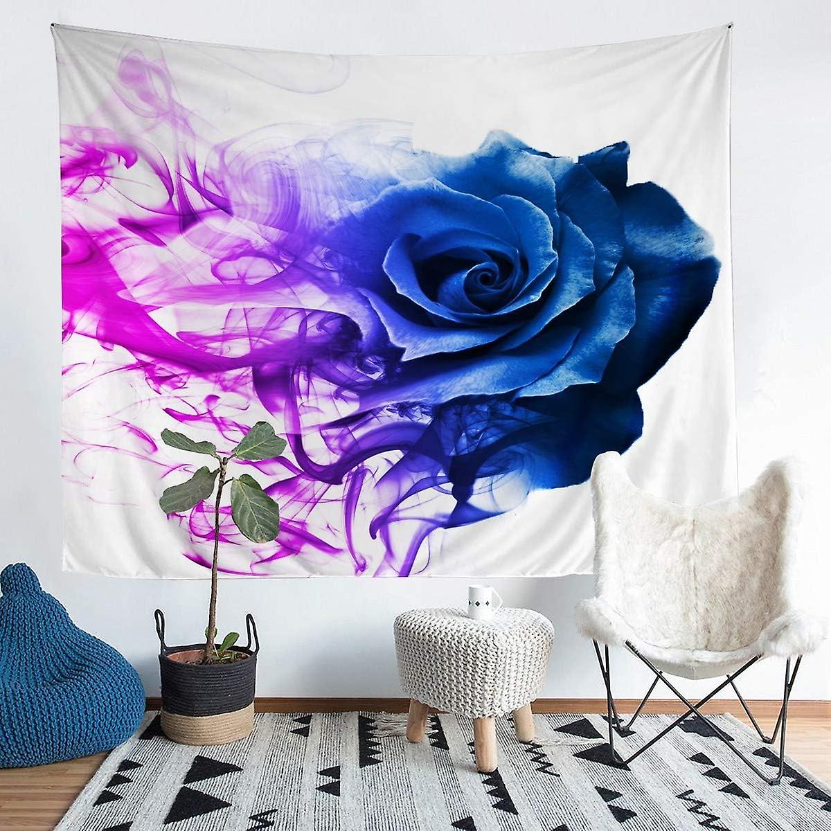 D Pueple Blue Rose Tapestry Rose Floral Print Wall Blanket For