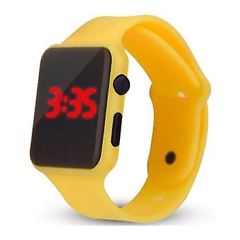 Stuff Certified® Digital Watch Wristband - Silicone Strap LED Screen Sport Fitness - Yellow