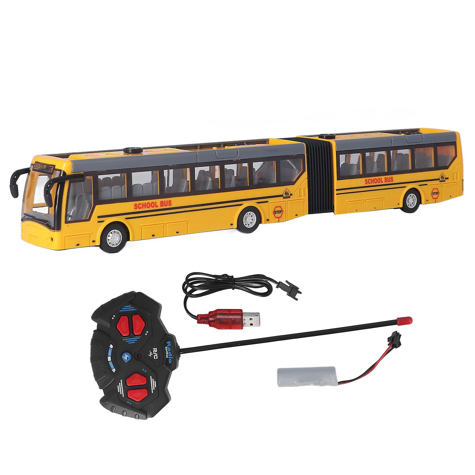 1 :48 Scale RC School Bus Aller De L’avant Reculer Tourner Gauche Droite Bus Télécommandé Pour Enfants Jaune