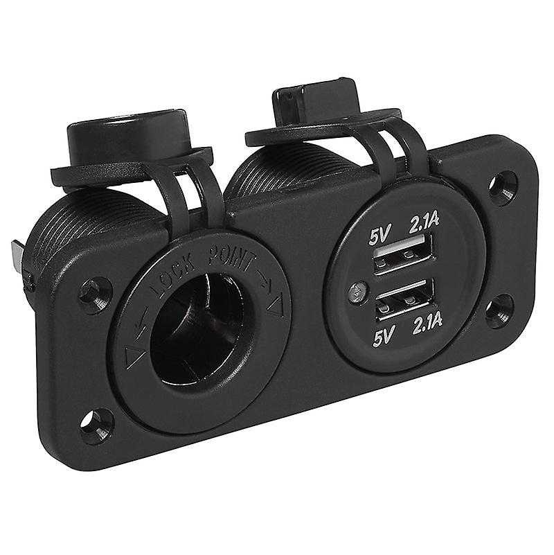 Recessed Mounting Kit: Socket DIN + USB Port Dual Type A 2x2100mA