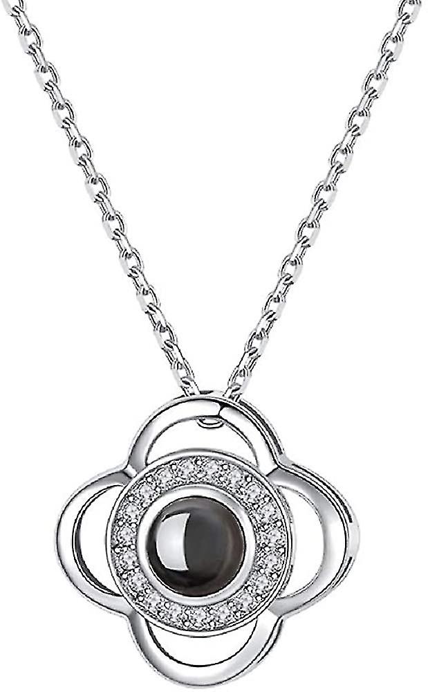 Women Necklace Love Memories Clavicle Necklace 100 Languages I Love You Heart Pendant With 18inch Chain For Women Girls