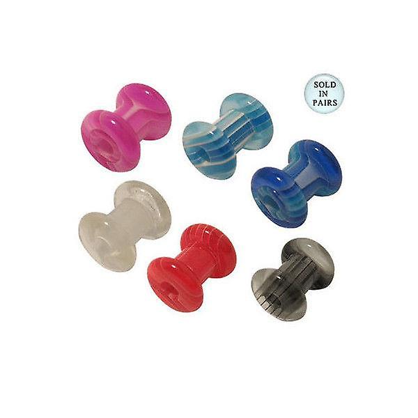 Stripes uv acrylic ear plugs 2 gauge - 6 colors available