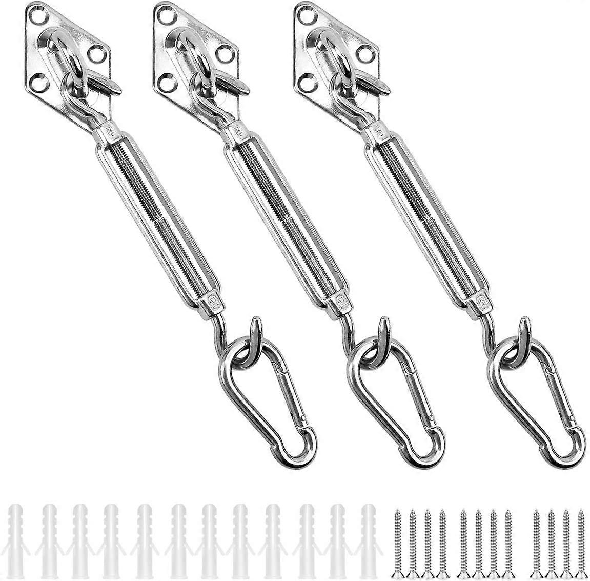 4pcs Triangular, Square and Rectangle Shade Sail Fixing Kit 304 Stainless Steel Fixing Accessories Kit