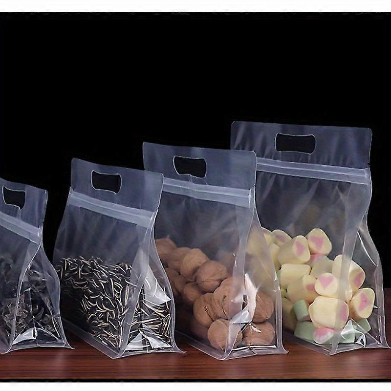 50pcs duráveis sacos octogonais com zíper para armazenamento de alimentos - transparente & Self-Standing, preservar o frescor para lanches, chá, cogumelos e macarrão