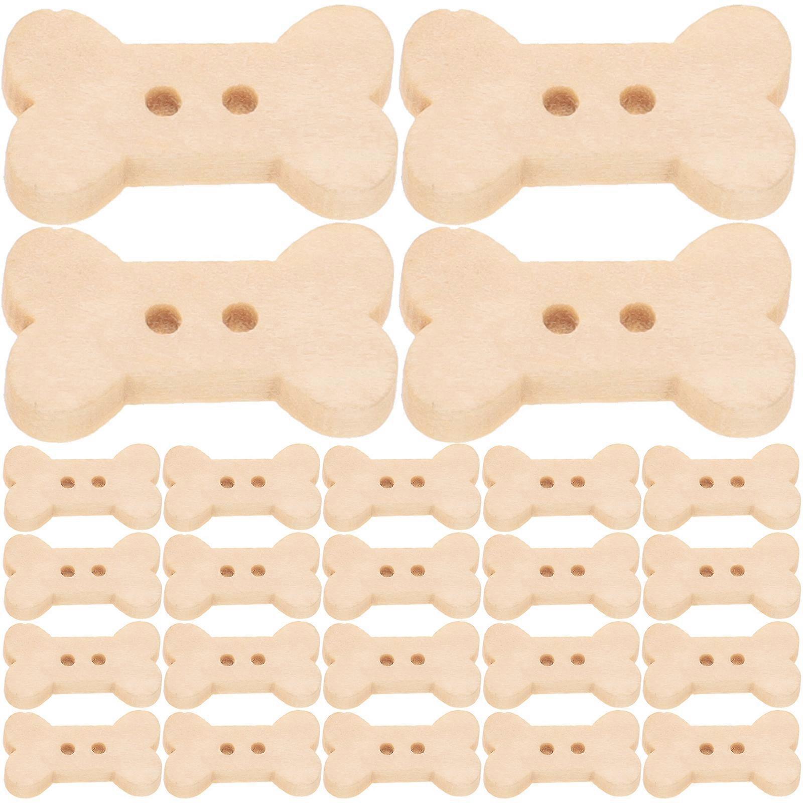 100pcs Household Bone Shape Buttons Multipurpose Sewing Buttons Clothing Wooden Buttons