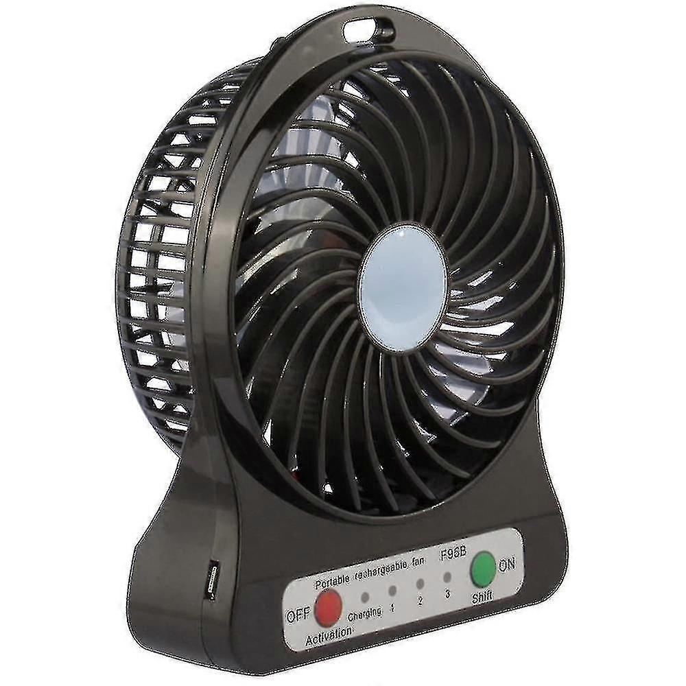 Ventilatore usb portatile a batteria con ventola con torcia elettrica, ventola da scrivania ricaricabile silenziosa e potente per la ricarica del telefono, all'aperto, in ufficio, zaino in spalla