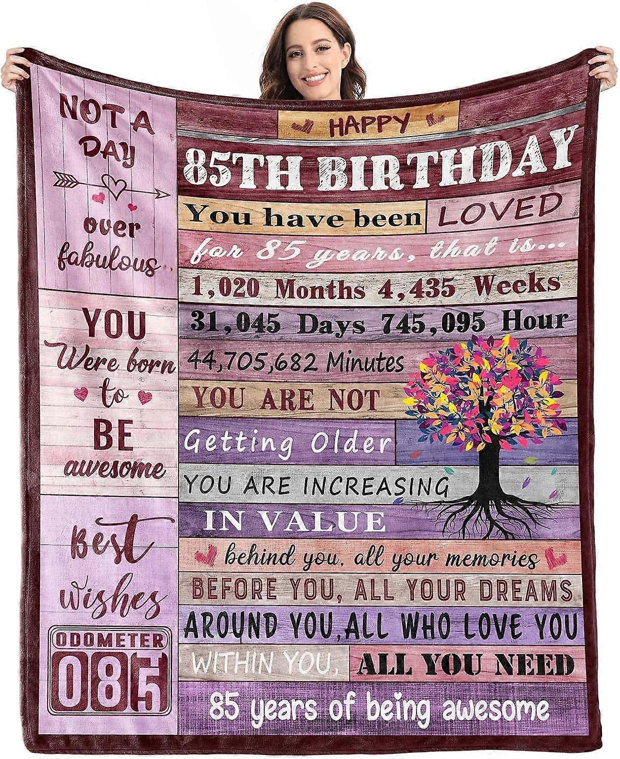 여성을 위한 85 번째 생일 선물 담요,여성을위한 85 번째 생일 장식,85 번째 생일 파티 장식,85 번째 생일 선물,85 세 wo를 위한 선물