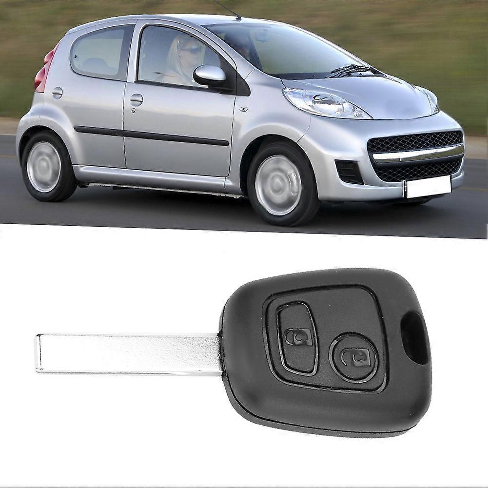 2-Button Car Key Fob Shell Case – Uncut Blade Fit Peugeot 307 107 207 407