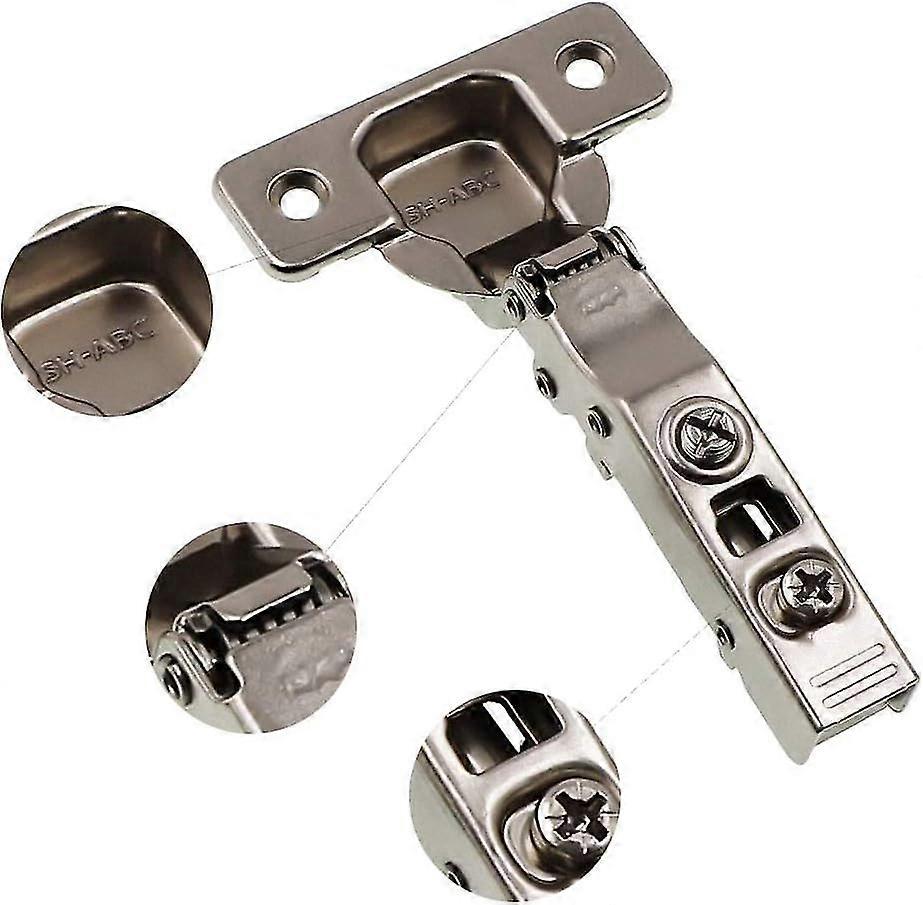 Set of 4 Closet Door Hinges, Furniture Door, Folded Corner, Slow Close, No Slit Needed, Easy to Install