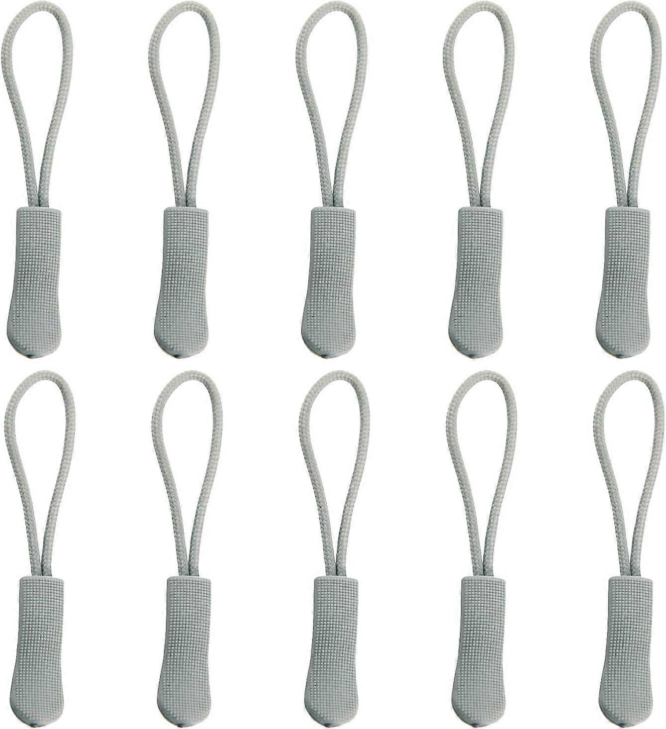 10Pcs Replacement Zipper Pulls Orange Zipper Pull Cord Extender, Gray