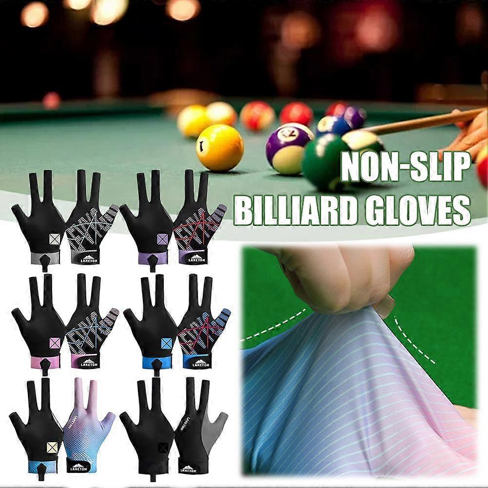 Smoke powder blue - women's size S (E) high elastic Velcro adjustable $ professional billiard gloves snooker black eight silicone non-slip Velcro