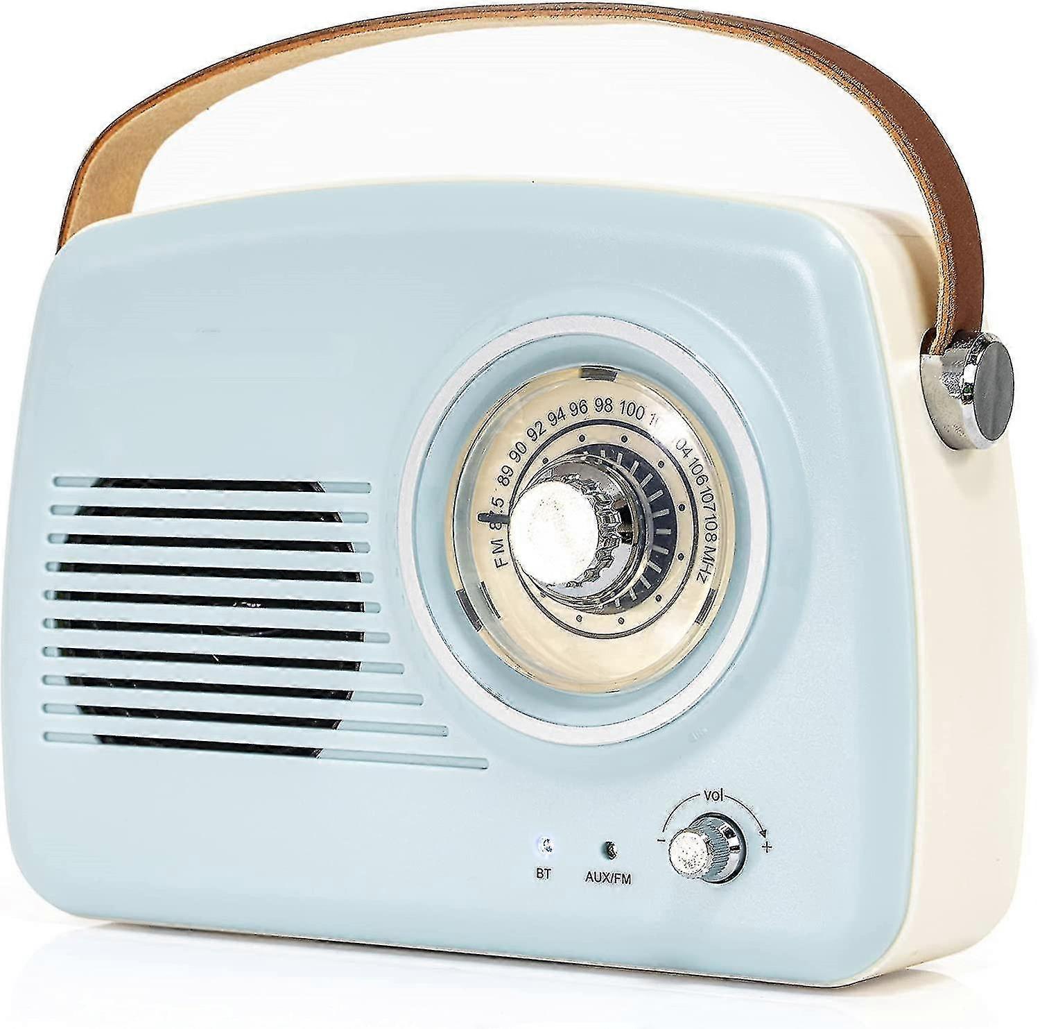 Autonom vintageradio med Bluetooth,blå