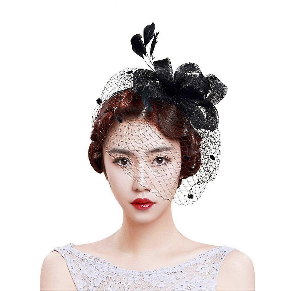 2025 ، قبعات Fascinators 53s أغطية رأس مع حجاب القوس كوكتيل حفل زفاف شاي حزب