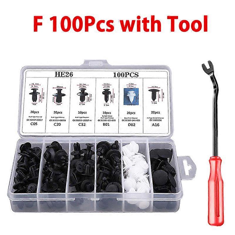 Kit of car bumper door bumper door panel, mixed automatic fixing clip, body pusher, restraint, pin, rivet, car clips, box or bag packaging