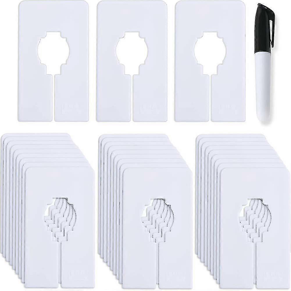 30 Closet Dividers For Hanging Clothes- Rectangle Clothing Size Dividers,1.5x Wider White Closet Di