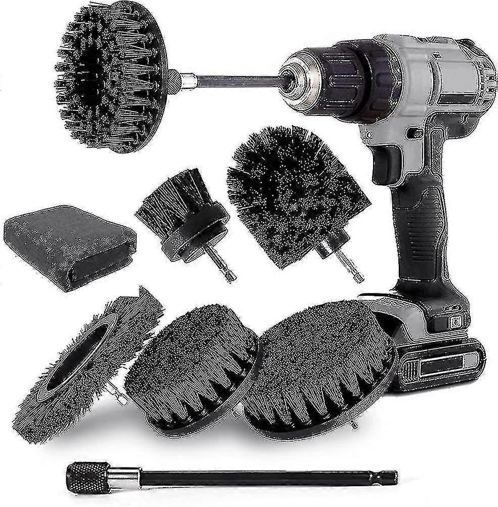 Drill Brush Attachment Set. 8pcs Power Scrubber Cleaning Brush With Extended Long Attachme