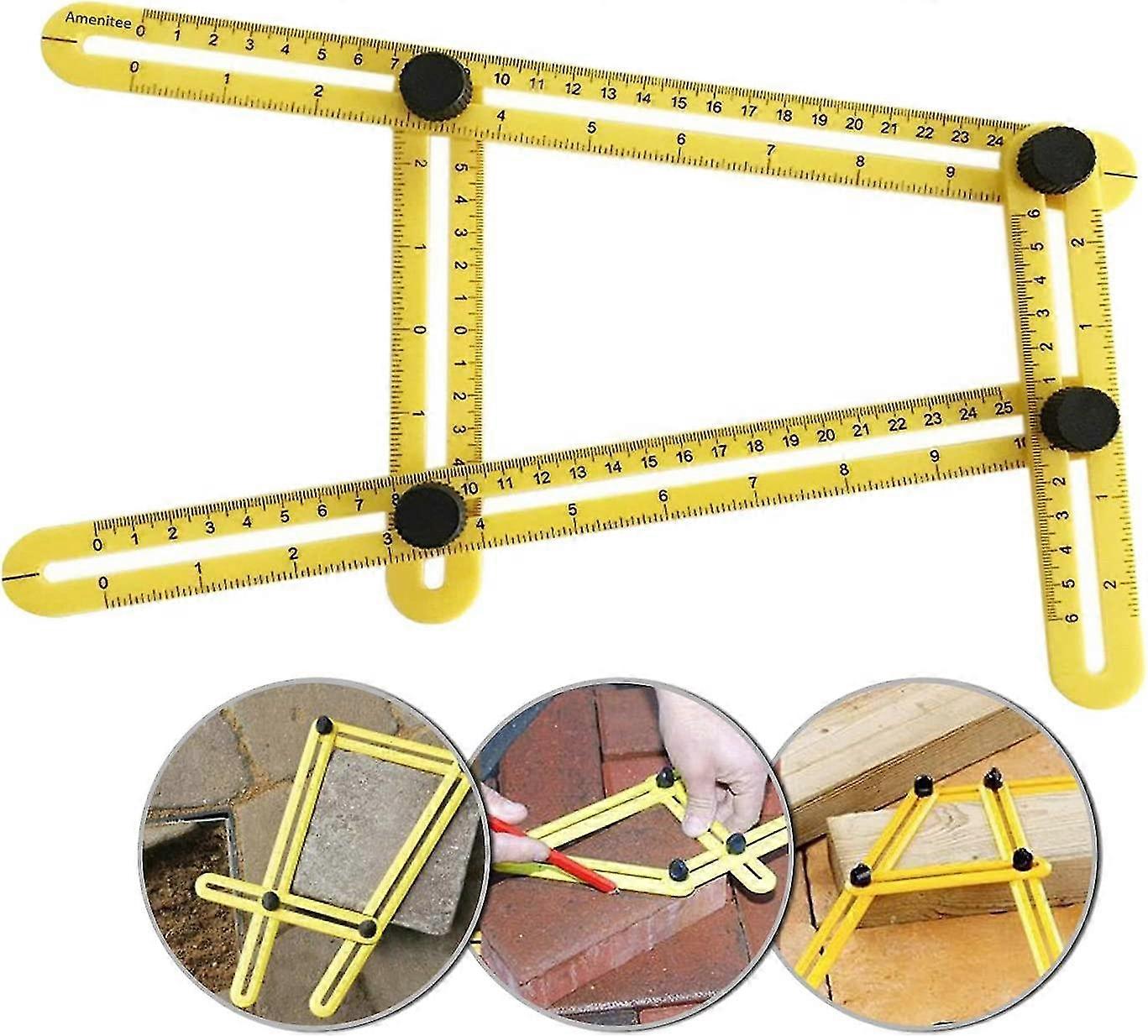template tool multi angle ruler, angleizer template tool, multi-angle measuring ruler, foldable measuring ruler, general template angleizer ruler for