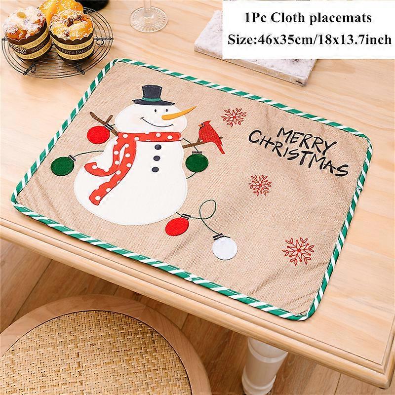 Merry Christmas Red and Black Check Printed Table Placemat Mat Christmas Decorations for Home Navidad Xmas Gifts New Year 2024
