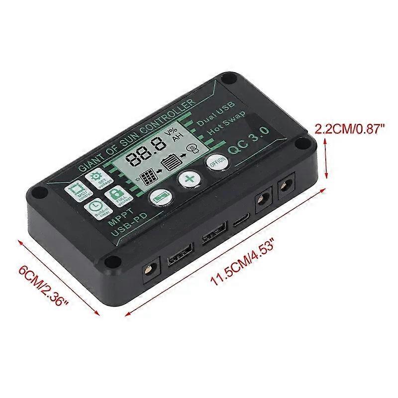 100A Solar Charge Controller Solars Panel Controllers 12v/24v Adjustable Lcd Display Battery Regulator With Usb Port Chargers