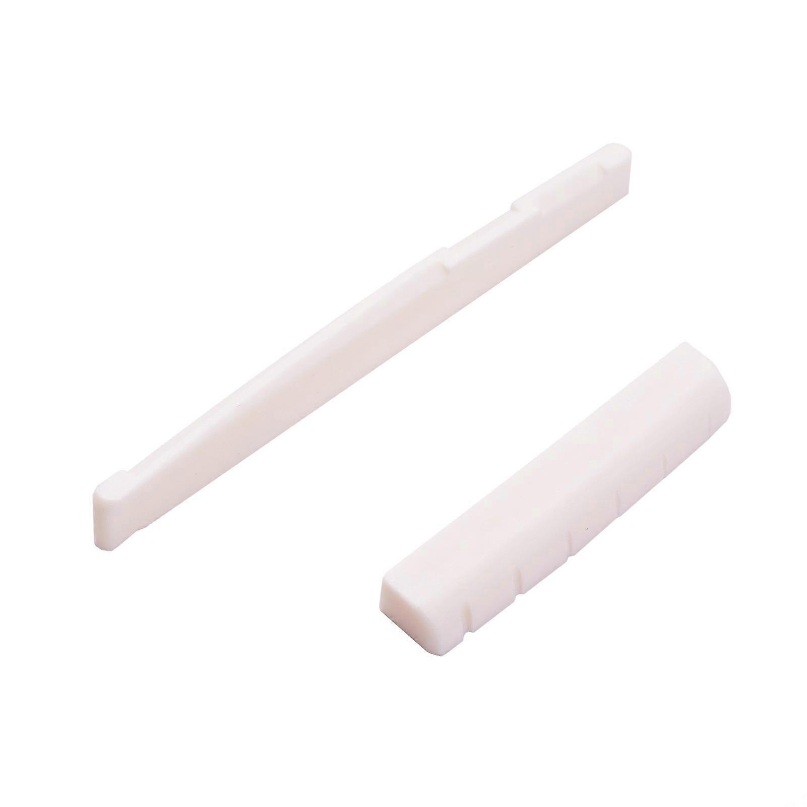 Guitar Saddle and Nut Real Bone Material 2pcs for 6 Strings Acoustic Guitar