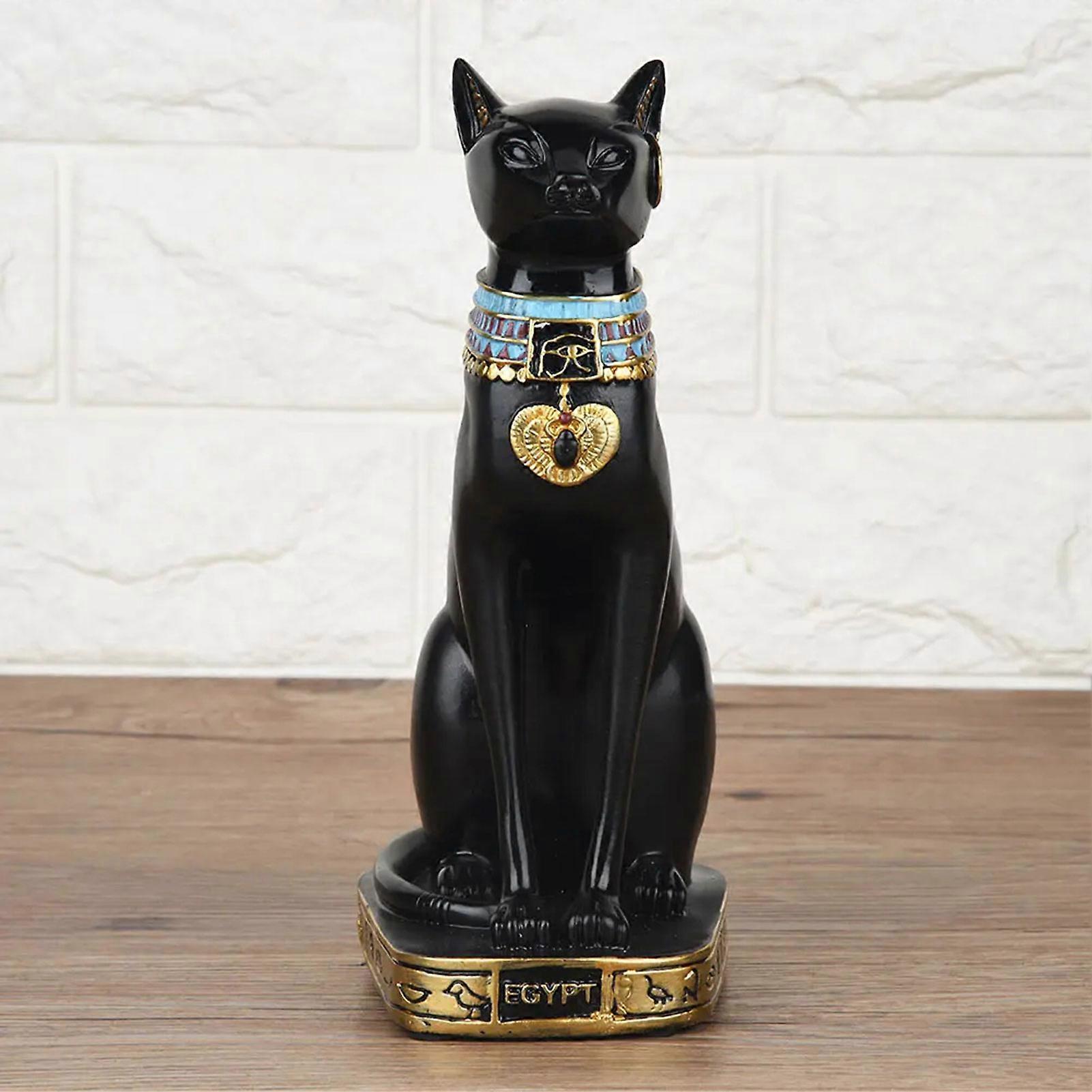 Resin Ancient Egypt Cat Statue Vintage Egyptian Bastet Goddess Figurine ...