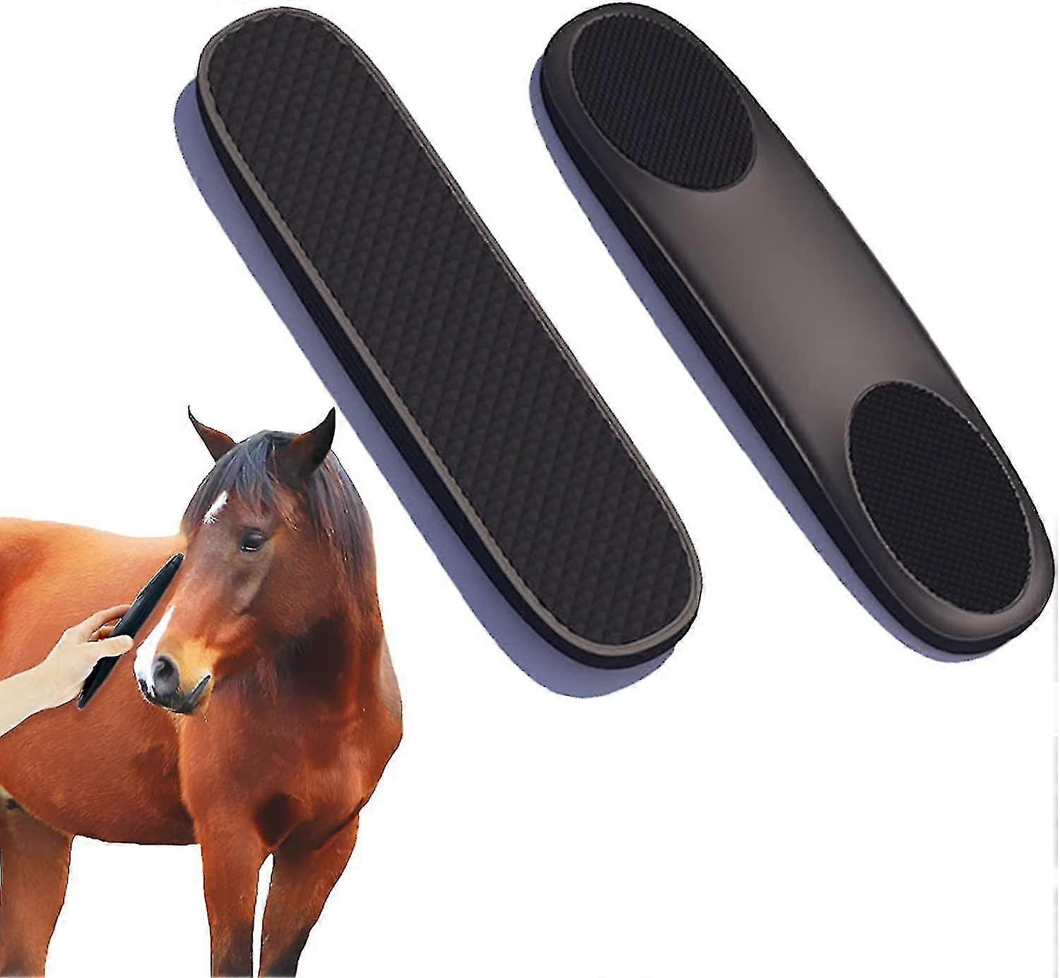 シリコン馬シェディンググルーミングマッサージブラシ、6-in-1馬美容マッサージブラシ