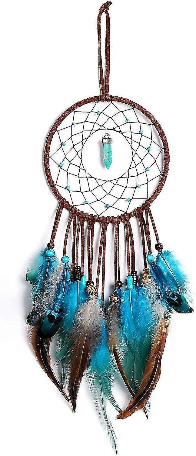 Dreamcatcher Handmade Rattan Feathers,blue