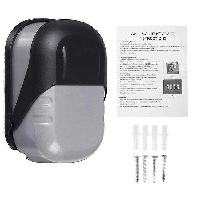 JWL-Waterproof Key Lock Box Wall Mounted 4 Digit Combination Key Storage Lock Box