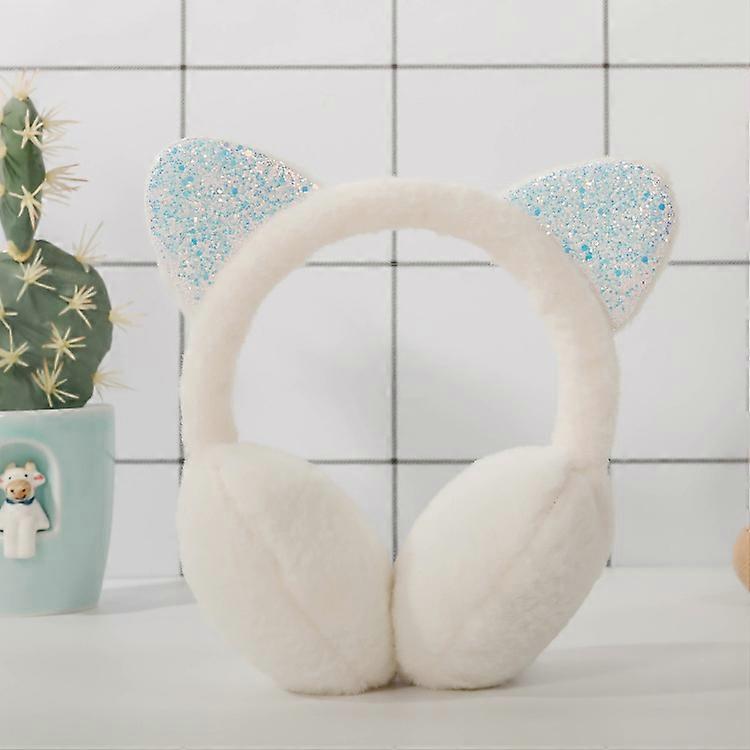 Cat Ear Muffs Plush Earmuffs Sequin Winter Warm Earmuffs Animal Ear Covers