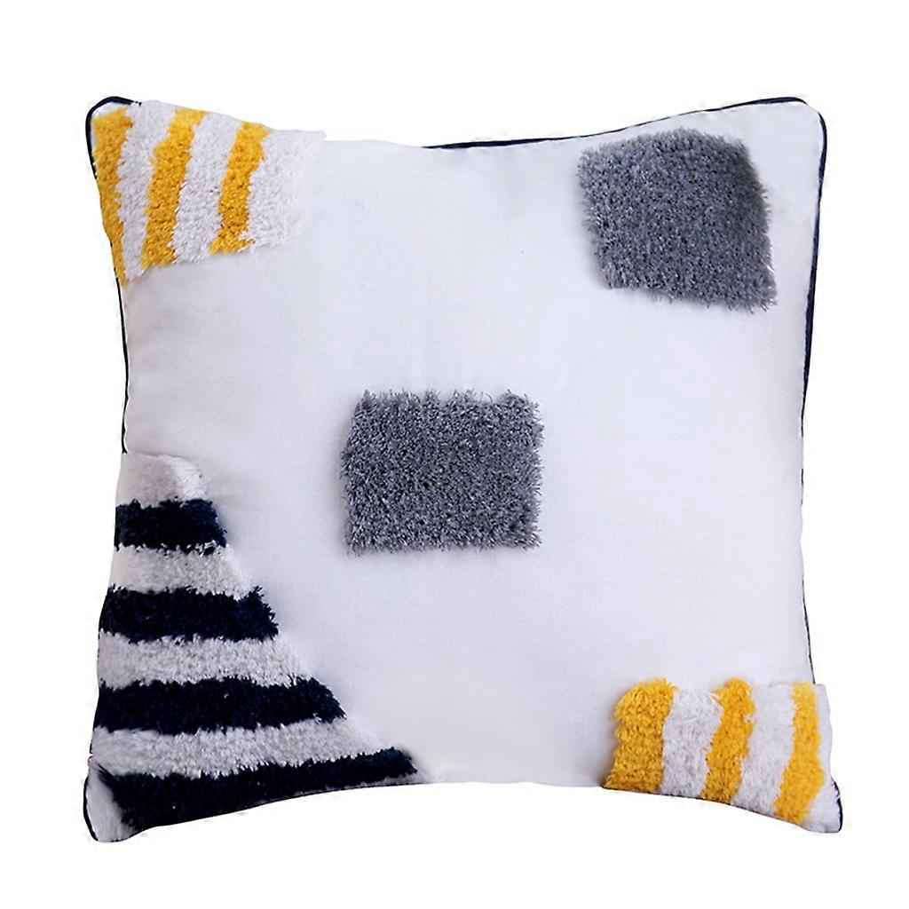 Lumbar Pillow for Case Boho Woven Tufted Irregular Pear Stripe Pattern Cushion C