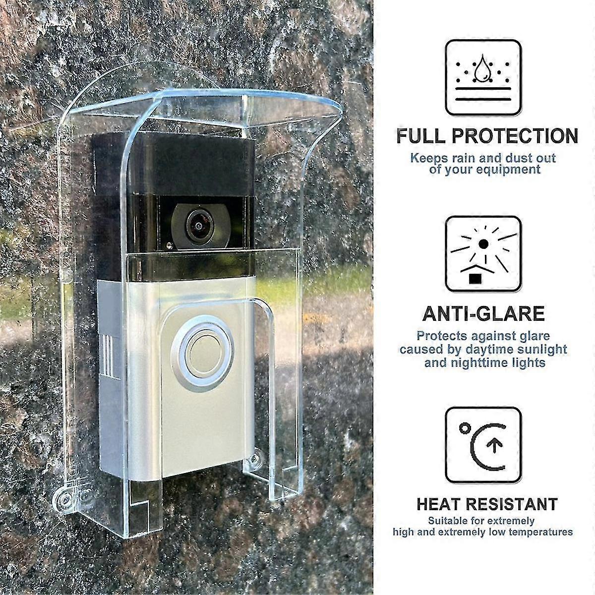 2Pcs Transparent Plastic Doorbell Rain Cover Doorbell Waterproof Protector Doorbell For Ring 1 2 3 4 Pro