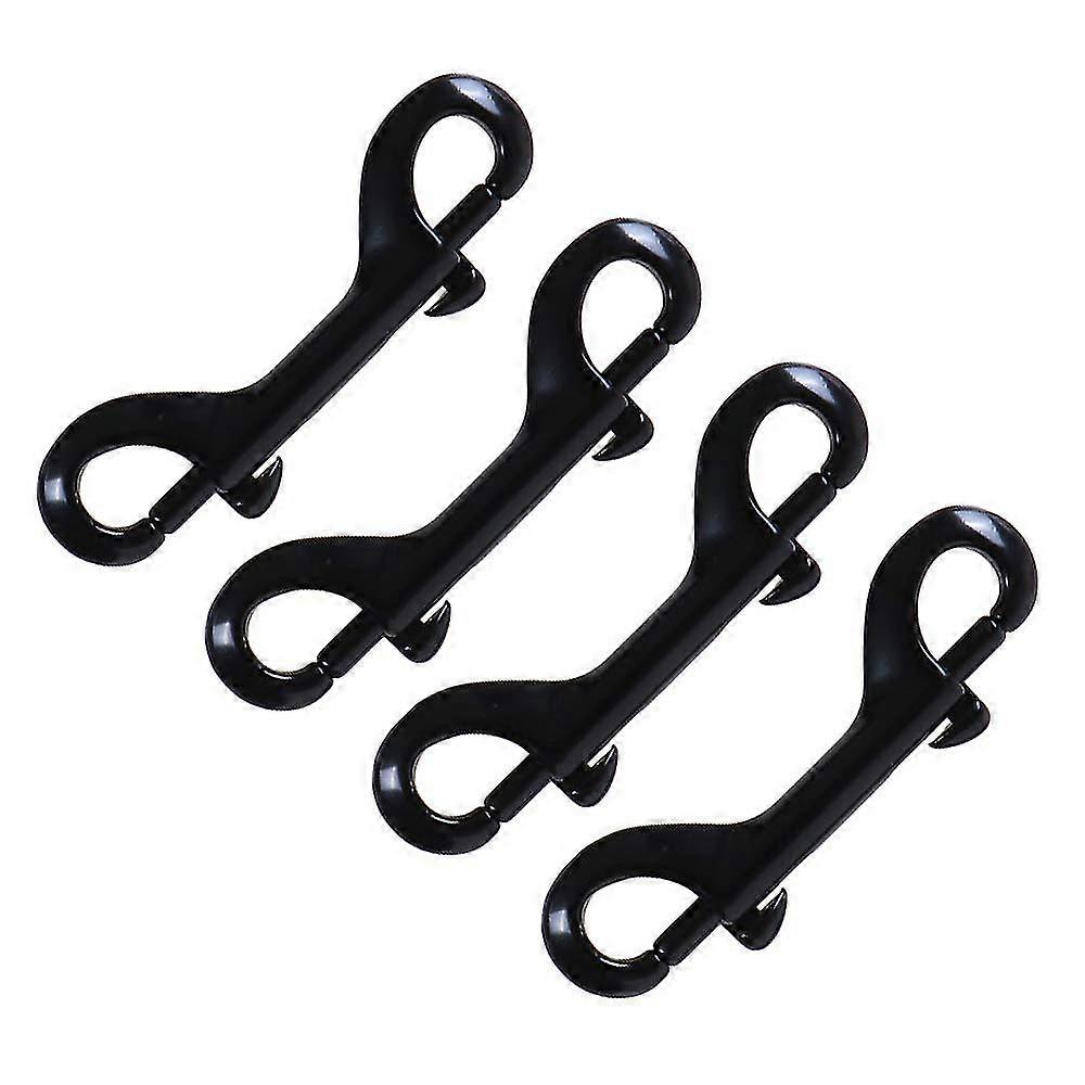 Double Ended Bolt Snap Hooks Double End Heavy Duty Trigger Snaps Hummer Clasp Snap Hook Bolt Snaps Fastener Clip - Schwarz 4 Stück