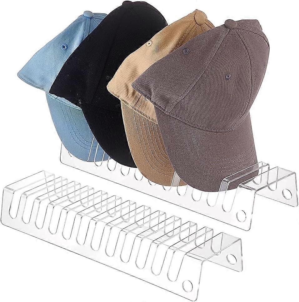 2 Pack Baseball Caps Display Stand Hat Storage Rack for 12 Baseball Caps Acrylic Multipurpose Hat Display Hat Rack Transparent Hat Stand for Bedroom C