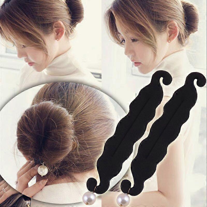 2pcs Slotted Flexible Durable Practical Twist Bun Curler for Home