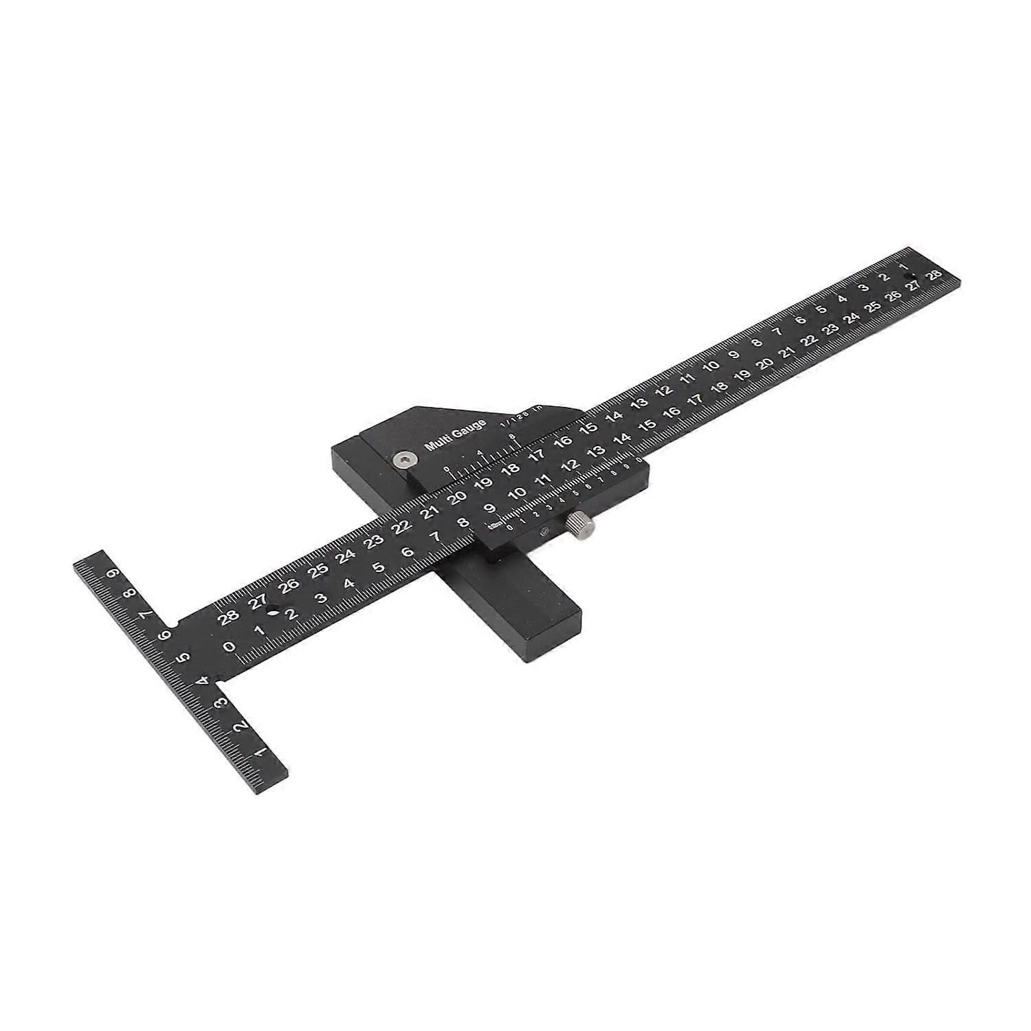 Woodworking Ruler, T Shaped Woodworking Multi Function Ruler, Aluminum Allo