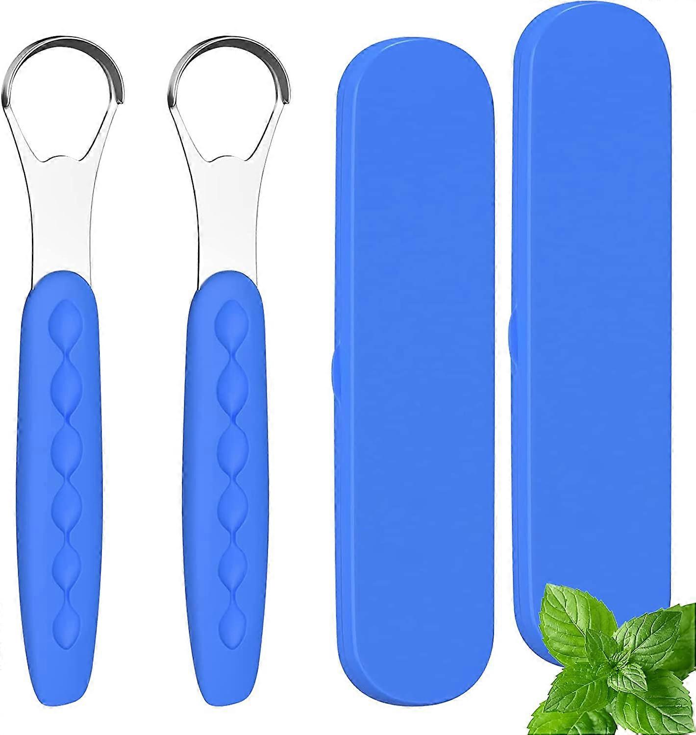 2 Pack Tongue Scraper Tongue Brush, Tongue Scraper Cleaner