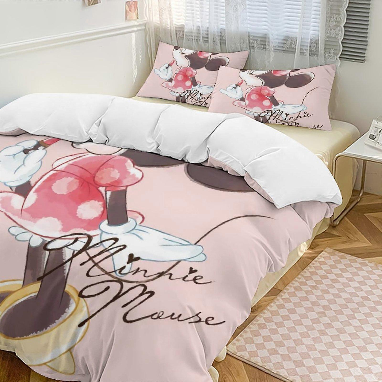 v4180  Bed Sheets Bedding Minnie MouseCartoon Collection 3-Piece Comforter Set, Personalized Bedding Decor for Kids And Teens  Bed Sheets  yuq4180