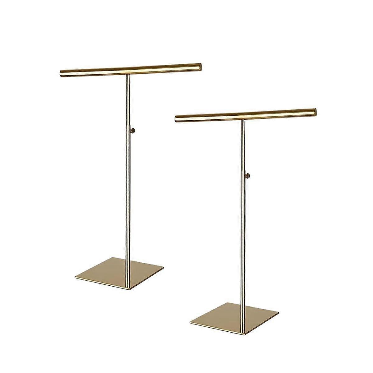 Necklace Holder Jewelry Stand Gold Polished Purse Display Stand 2Pcs Adjustable Height for Necklace